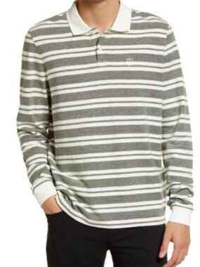 Ted Baker Black and Cream Striped Polo